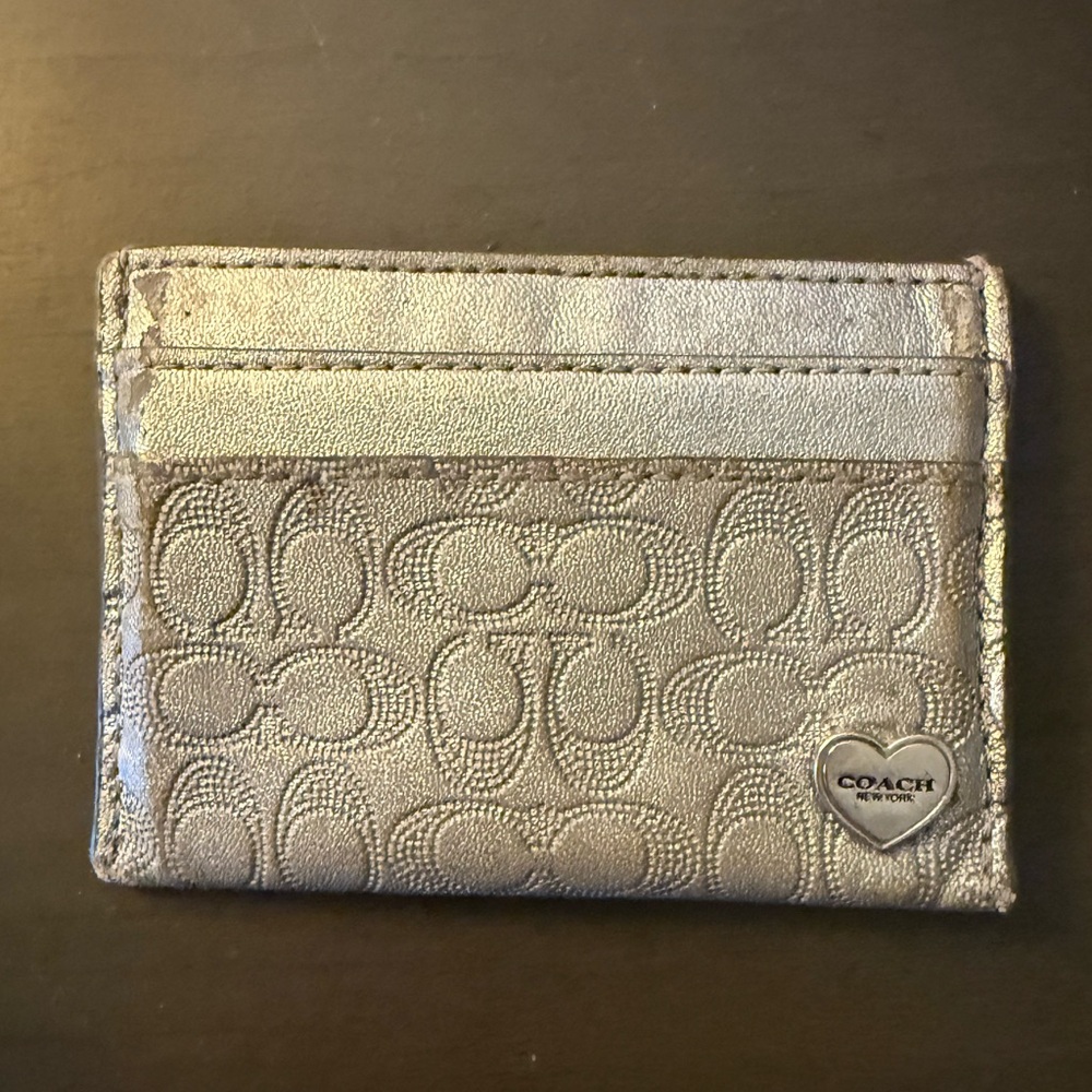 Coach Silver Waller Card Holder Case